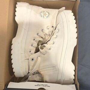 Converse Women's Off-White Platform Sneakers